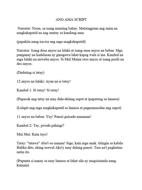 Ang Ama role play script .
